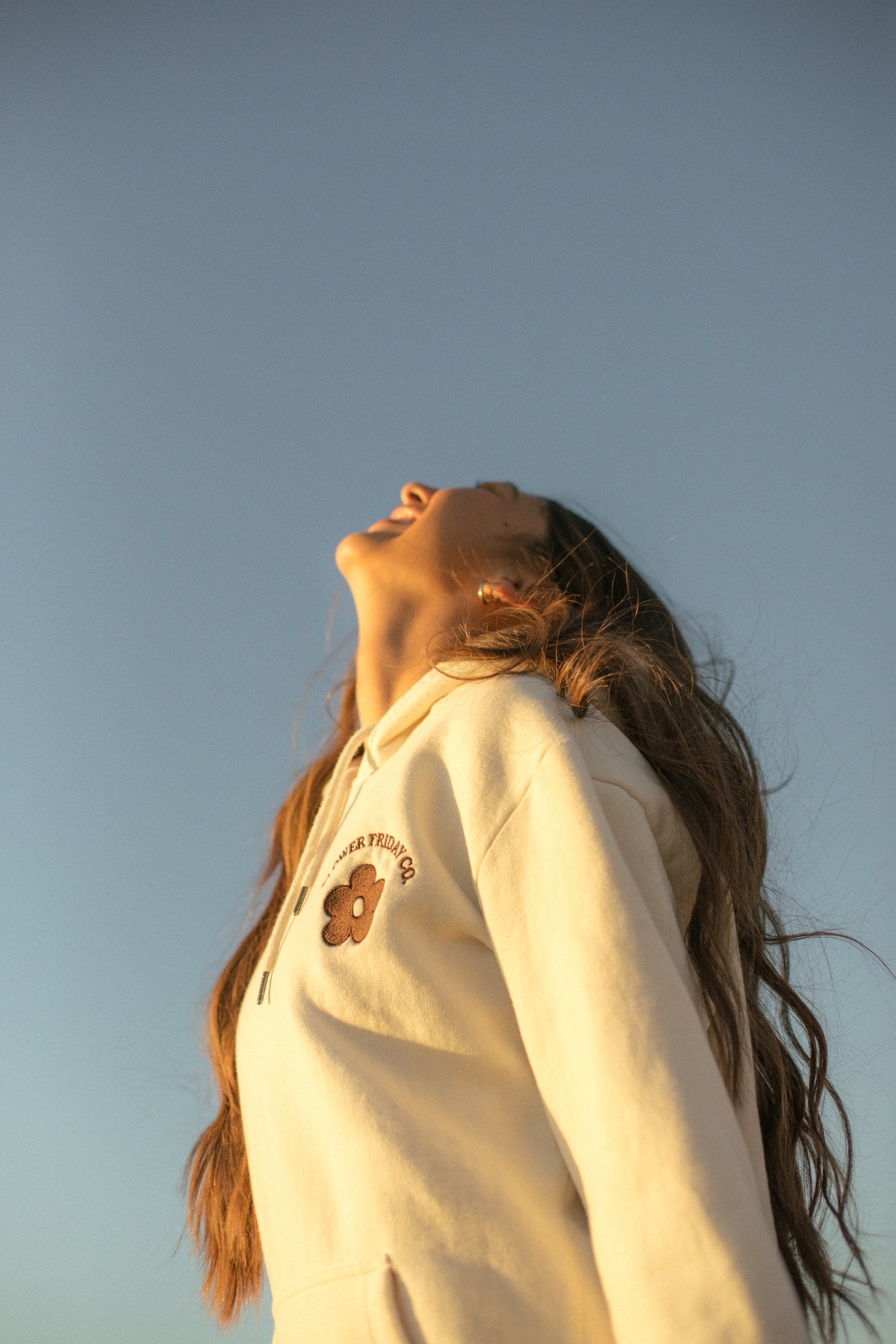 The Wildflower Fleece Hoodie in Cream