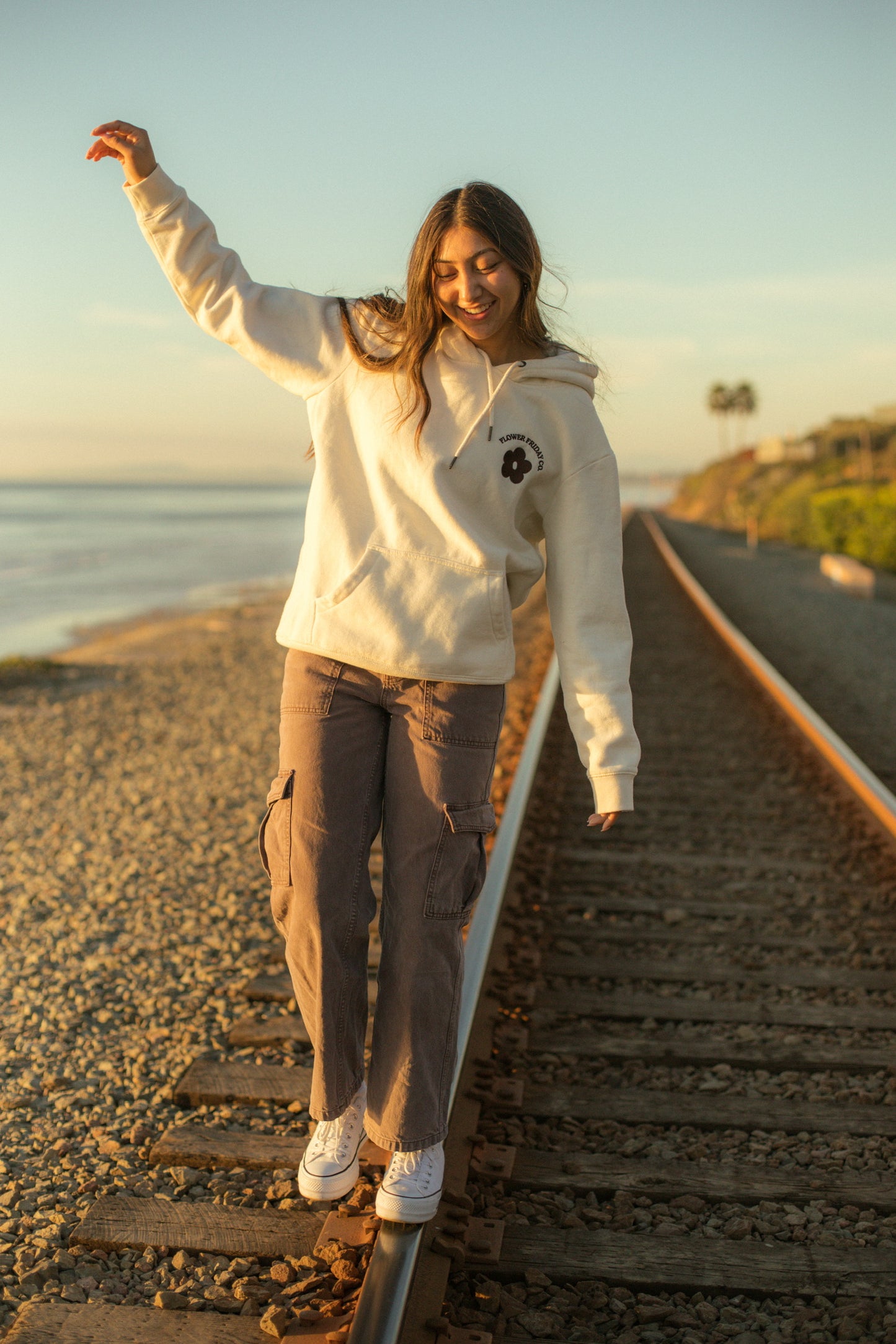 The Wildflower Fleece Hoodie in Cream