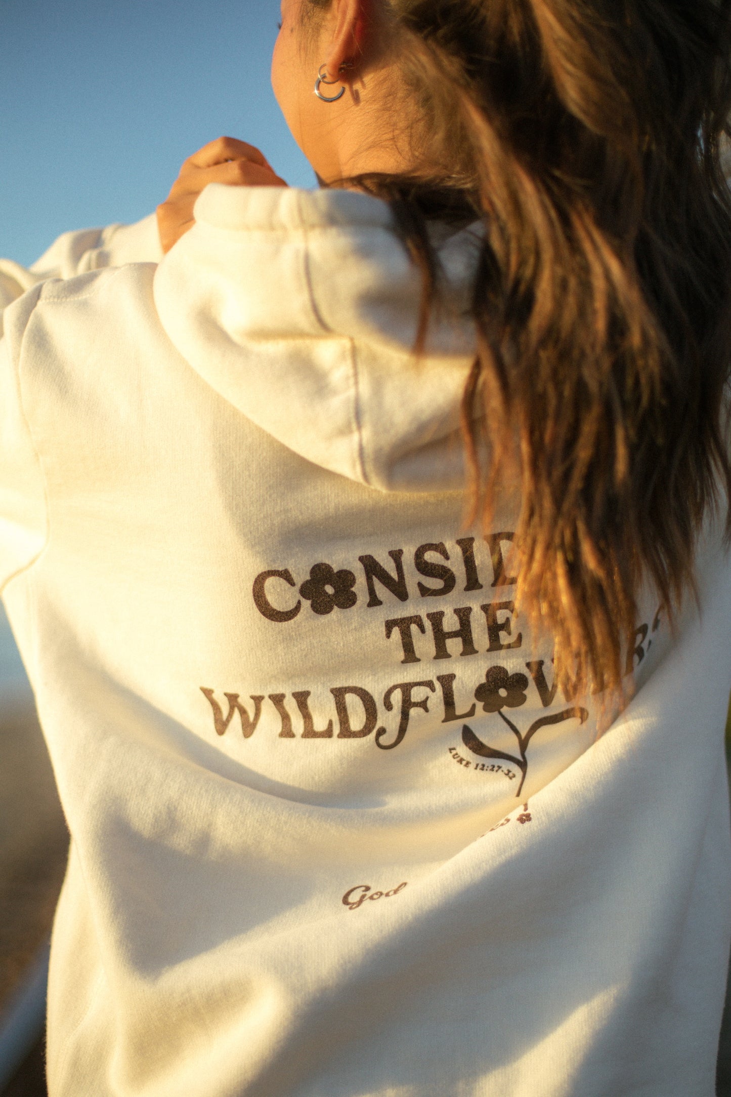 The Wildflower Fleece Hoodie in Cream