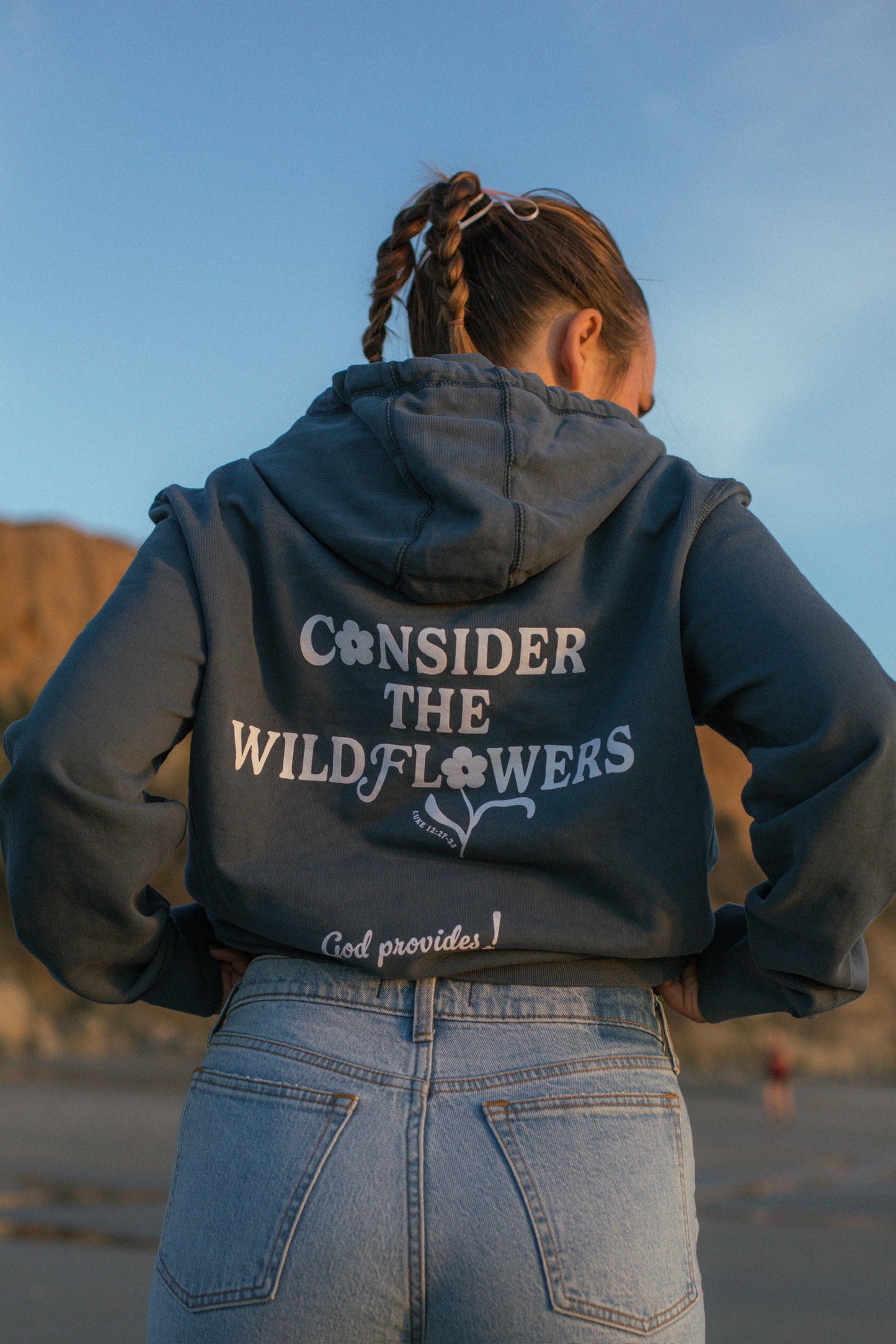 The Wildflower French Terry Hoodie in Blue