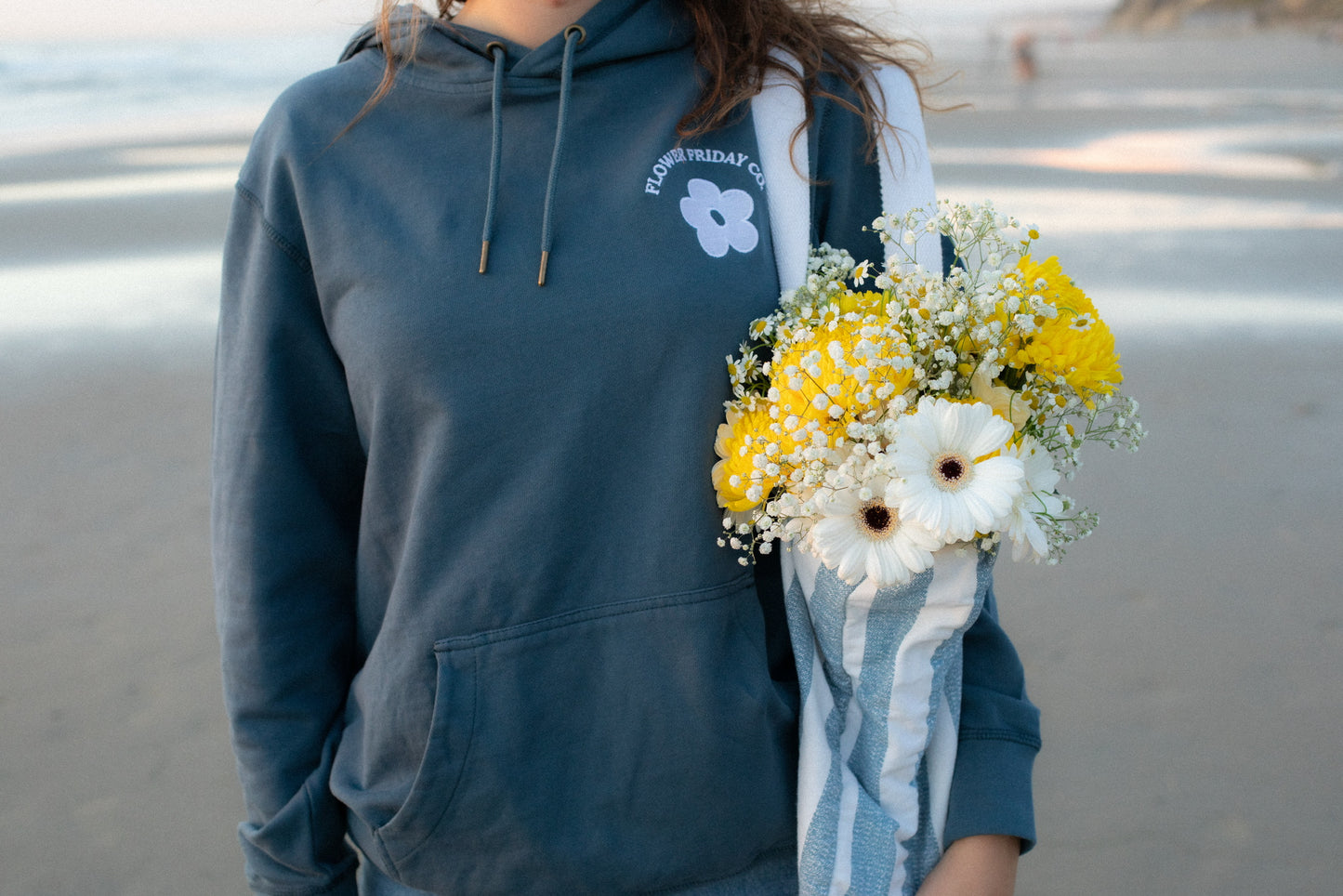 The Wildflower French Terry Hoodie in Blue